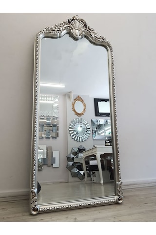 Ayna Denizi Princess Great Silver Model Gümüş Renk Dekoratif Boy Aynası Gümüş