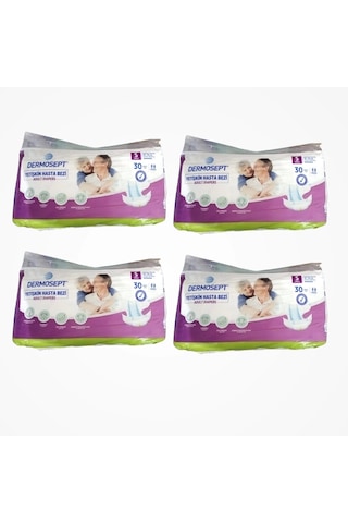 Dermosept Yetişkin Bel Bantlı Hasta Bezi S Small 120 Adet 30'lu 4 Paket S