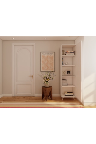 Harput Beyaz Çok Amaçlı Tek Kapaklı Dolap Beyaz