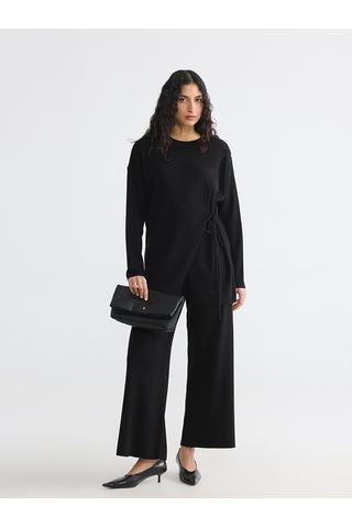 Lcw Modest Siyah Beli Lastikli Kadın Triko Pantolon