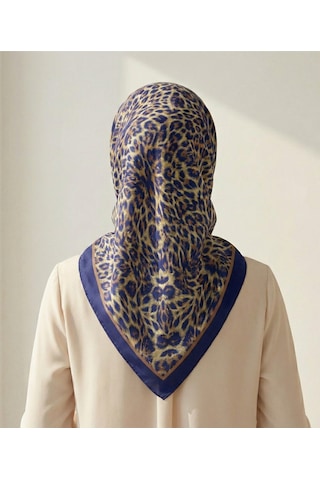 Leo Desen 90x90cm Organic Twill Eşarp/fular Lacivert