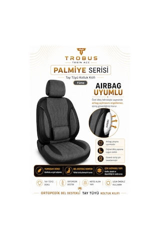 Fiat Tipo 1990-2000 Uyumlu Palmiye Serisi Füme Siyah Oto Koltuk Kılıfı