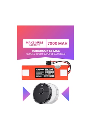 Roborock S5 Max Yüksek Kapasite 7000mah 14.4v Robot Süpürge Bataryası