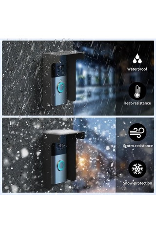 Besthome1 Geçirmez Metal Kapı Zili Kapağı Seti, 2 Adet, 14.5x8.7x5.5 Cm, Siyah Siyah