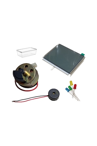 Elektrik Üreten Dinamo Motor Parmak İle Çevrilebilen Led, Panel Ve Buzzer Çalıştıran Hobi Deney Seti