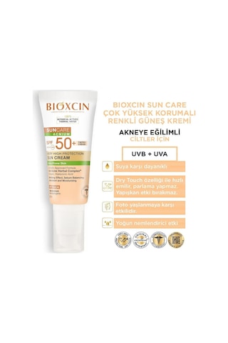 Bioxcin Sun Care Akneye Eğilimli Ciltler İçin Renkli Güneş Kremi SPF50+ 50 ML
