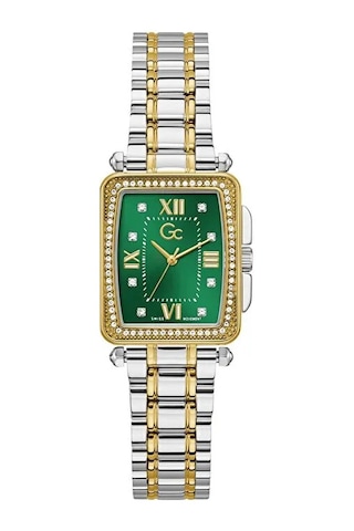Guess Collection Gcz29009l9mf Quartz Çelik Altın/gri Yeşil Kadran 10 Atm Kadın Kol Saati