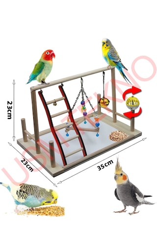 Usmtekno Kuş Oyuncağı Kuş Oyun Parkı 23 x 23 x 35 CM Çok Renkli