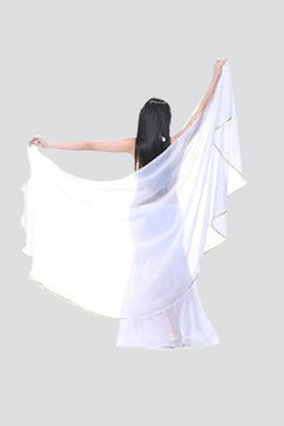 Kaftan Collection Dansöz Oryantal Şalı Beyaz Beyaz