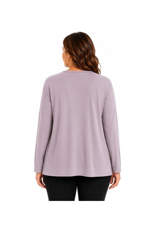 Neco Giyim Kadın Düğme Desenli Likralı Anne Penye Bluz Gül Kurusu