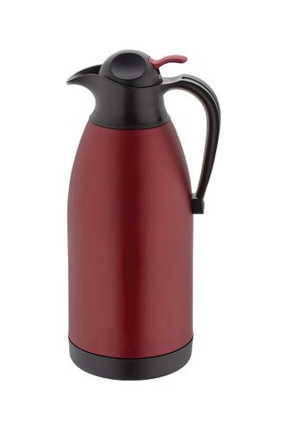 3281 - 2 Parça - Paslanmaz Çelik, 2,0 Litre Sıcak, Soğuk, Termos Kırmızı Gövde, Siyah Detay Kırmızı