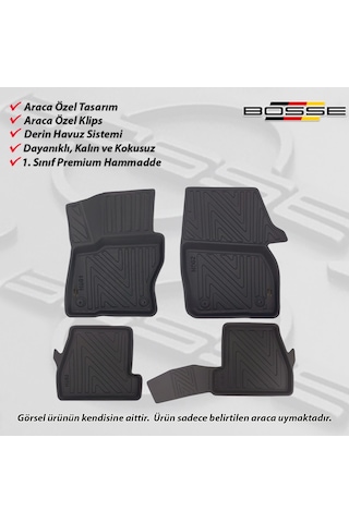 Ford Focus 3 Paspas Araca Özel SEDAN 2011 2014 BOSSE 3D Havuzlu Oto Paspas