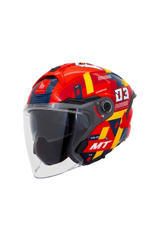 Mt Cosmo Sv Sergio Garcia E5 Parlak Açık Kask Kırmızı
