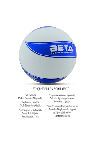 Voleybol Topu Pompalı Dahil Set Kauçuk Beta Dikişsiz Yekpare Üretim Beyaz-mavi