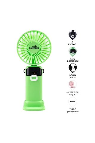 Dawreek Bt0260 Led Göstergeli El Fanı Yeşil