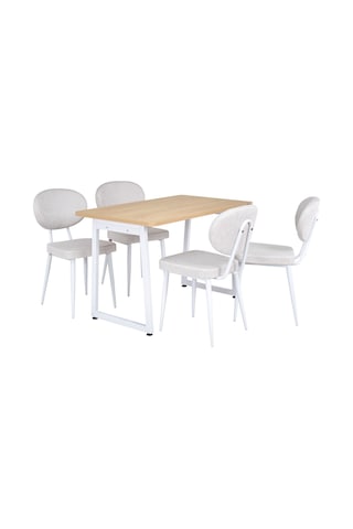 Vilinze Deniz Sandalye Biga Mdf Sabit Metal Ayak Mutfak Masası Takımı - 70x120 Cmbiga70120yr-bn-lkn01-beyaz-deniz-skrem Sigmakrem