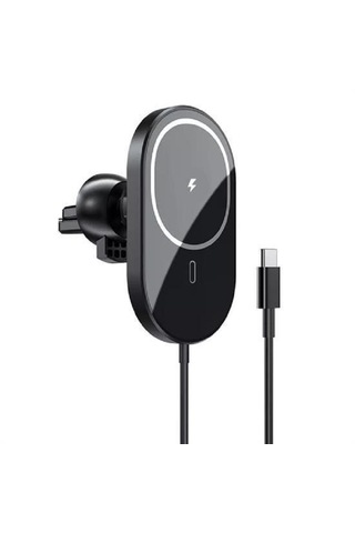 15w Mıknatıslı Takılabilen Hızlı Şarj Tüm Cihaz Ve Araçlara Uyumlu Araç İçi Şarj Cihazı ' Siyah