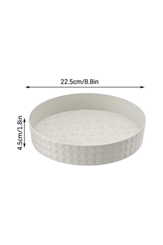 Shineyee Döner Düzgünleştirici Tablo - Multifonksiyonel Ev Organizasyon Aleti, Plastik, Beyaz, 22.5x22.5 Cm - Baharat, Kozmetik, Ofis Malzemeleri İçin Beyaz