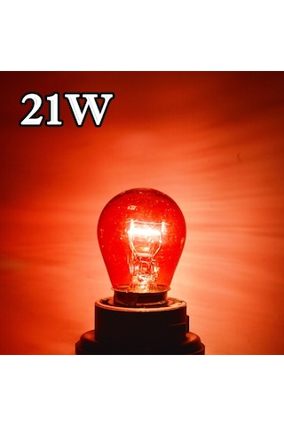 1016 21W 5W 12V Çift Duy Yakın Tırnak Ampül Kırmızı 2 Adet
