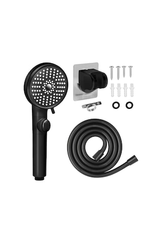 Lemestar Kamp Karavanı Duş Başkanı Siyah 5 Modlu Yüksek Basınçlı Su Tasarruflu Anahtar Ve Ayaklı Braketli