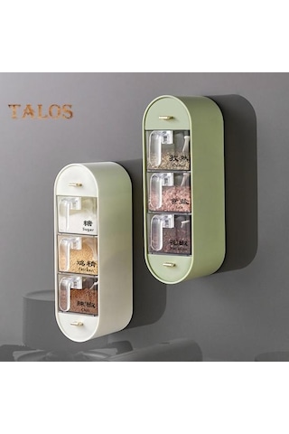 Açık Yeşil Baharat Kutusu Entegre Toz Geçirmez Pp Malzeme Pratik Yumruksuz Baharat Kabı Ev Tedarik Açık Yeşil