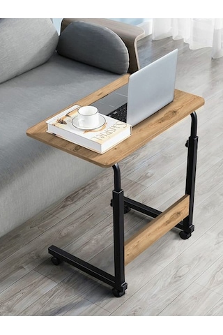 Sekizincicaddedizayn Tekerli Yükseklik Ayarlı Laptop Sehpası Atlantik Çam