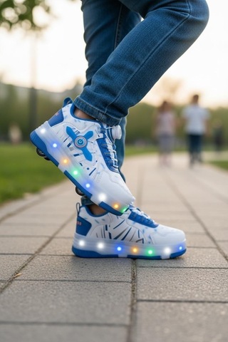 Cem Pekşen Ndrops Ptnl26 Siyah Patenli Çocuk Sneaker Mavi