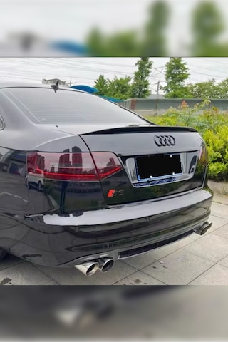 Audi A6 C6 Bagaj Üstü Spoiler Parlak Siyah Spoyler Plastik İthal