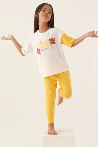 U.s. Polo Assn Lisanslı Rose Krem Kız Çocuk Pijama Takımı 5274-43160 Krem