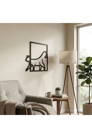 Northcity Modern Kedi Duvar Tablosu - Mdf Lazer Kesim Minimalist Kedi Figürü Dekor