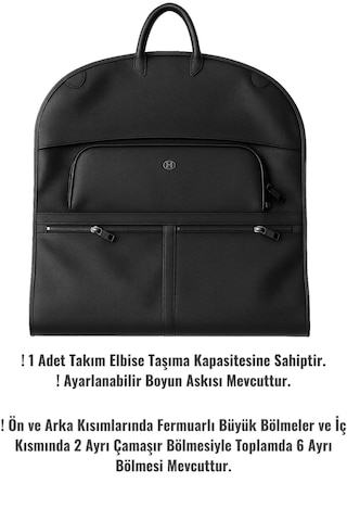 Deri Takım Elbise Taşıma Çantası Siyah