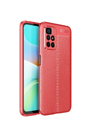 Xiaomi Redmi 10 Kılıf Deri Görünümlü Silikon Kamera Korumalı Üstün Koruma Ata Pro Tech Siyah
