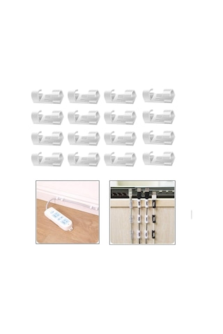 Yapışkanlı Kablo Sabitleyici Düzenleyici Çok Amaçlı Kablo Toparlayıcı Klips Set-al4552 16 Adet Siyah