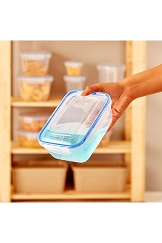 Lock & Fresh 3&apos Lü Saklama Kabı Seti 400-800-1400 Ml - Hava Geçirmez, 4 Kilitli, Silikon Contalı, Modüler Ve Yerden Tasarruflu Gıda Saklama Kabı
