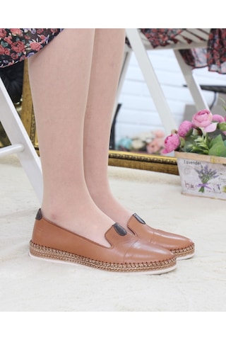 Nesil Shoes Syg P01 Taba Hakiki Deri Kadın Ayakkabı-taba Taba