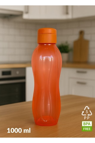 2 Li Su Şişesi Seti 1000 Ml Matara, Bpa Free, Ev-iş-spor İçin Mavi-turuncu Pp-5 Mavi & Turuncu