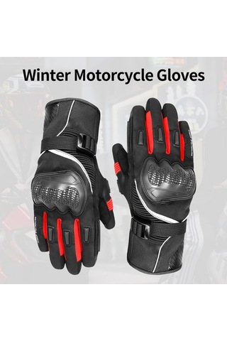 Novahub Kışlık Su Geçirmez Motosiklet Eldiveni - Sıcak Tutan Polyester Mikrofiber Eldiven