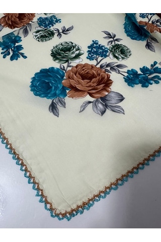 Eripek Oyalı Pamuk Yazma - 90 X 90 - 90 X 90 / Krem Krem