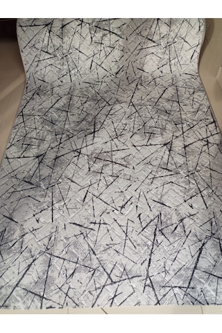 Aslan Home Siyah Çizgi Desenli Yıkanabilir Kaymaz Dört Mevsimlik Salon, Banyo, Balkon, Genç Odası Kesme Yolluk Siyah