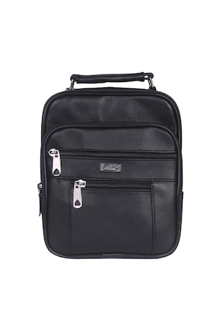 Strong Kasalı Siyah Erkek Küçük Boy El Çantası, Omuz Çantası Ndel Siyah