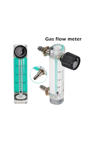 Oksijen Hava Gazı İçin Kontrol Valfı İle 0-1.5lpm Oksijen Akış Ölçer Flowmeteter
