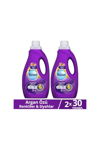 Rinso Sıvı Çamaşır Deterjanı Komple Bakım Serisi Argan Özü Renkliler Ve Siyahlar Için 1.5 L X2 Diğer