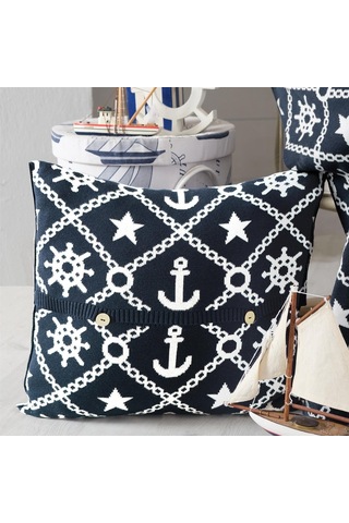 Marin Desen Triko Kırlent Kılıfı (507001515) 45X45