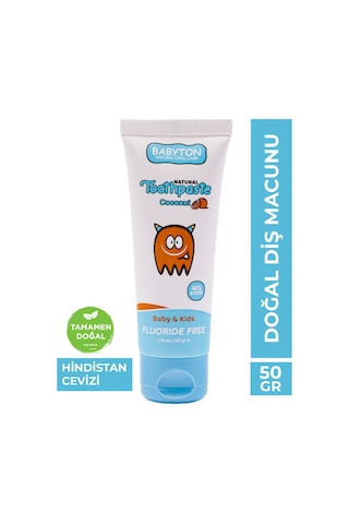 Babyton Doğal Hindistan Cevizi Diş Macunu Florürsüz 50 G