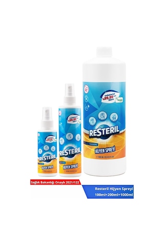Resteril Antibakteriyel Doğal Alkolsüz Dezenfektan Yüzey Hijyen Spreyi 1 L