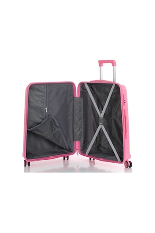 Mçs 3lü Set Kırılmaz Silikon Seyahat Valizi Bavulu V305 Pembe Pembe