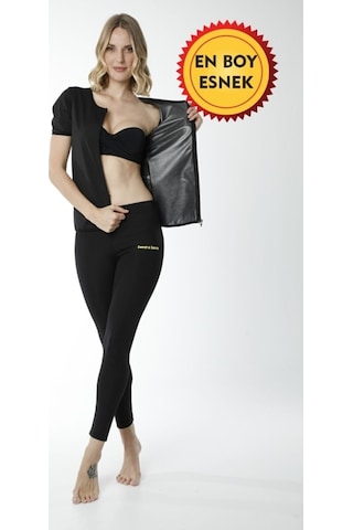 Fitformgiyim Unisex %100 Orijinal Fermuarlı Yarım Kollu Alt Üst Termal Takım Siyah