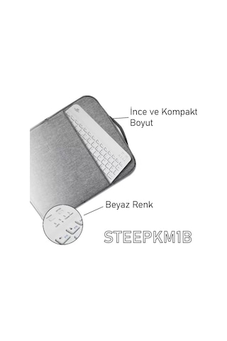 Steep Solid Magic Beyaz Şarjlı Bluetooth Klavye Mouse Set Optik