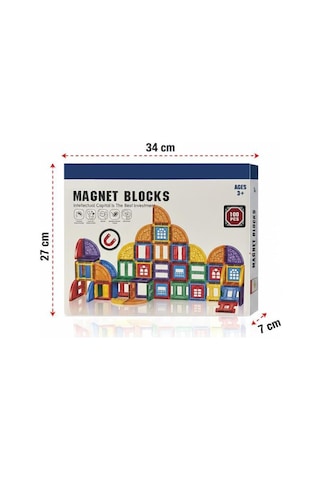 Geometrik Şekilli Manyetik Yapı Blokları - 3 Boyutlu Mıknatıslı Yapı Oyun Seti 100 Parça