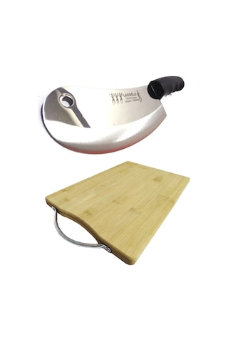 Lazoğlu Satır Zırh Börek Kesici Soğan Bıçağı + Kesme Tahtası Kahverengi